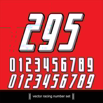 CLEAN AND BOLD RACING NUMBERS SET BUNDELS vector