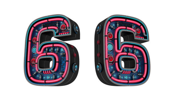 Black number with Red and blue Neon light and has a cooling system png