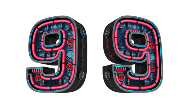 Black number with Red and blue Neon light and has a cooling system png