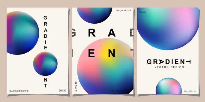 Set of creative covers or posters concept in modern minimal style for corporate identity, branding, social media advertising, promo. Minimalist cover design template with dynamic fluid gradient. vector