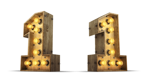 Wood number with light bulb. png