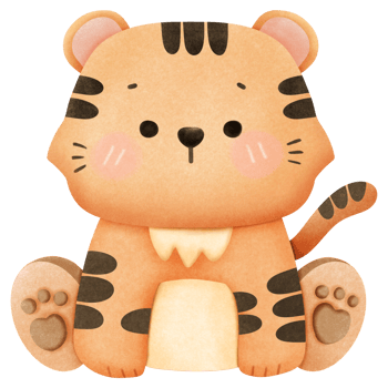 Cute and chubby soft brown tiger png