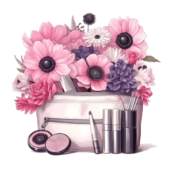 Pink Cosmetic Bag Watercolor. Illustration png