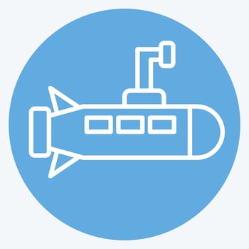 Icon Submarine. related to Military symbol. blue eyes style. simple design editable. simple illustration vector