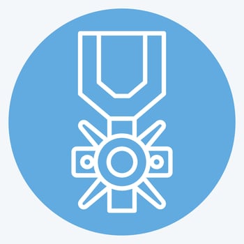 Icon Valor Medal. related to Military symbol. blue eyes style. simple design editable. simple illustration vector