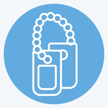 Icon Dog Tag. related to Military symbol. blue eyes style. simple design editable. simple illustration vector