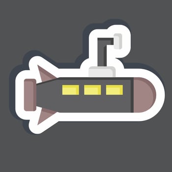 Sticker Submarine. related to Military symbol. simple design editable. simple illustration vector