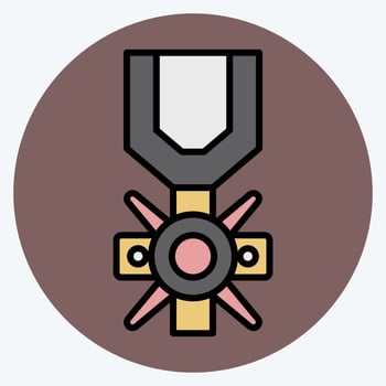 Icon Valor Medal. related to Military symbol. color mate style. simple design editable. simple illustration vector