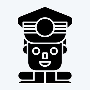 Icon Commandant. related to Military symbol. glyph style. simple design editable. simple illustration vector