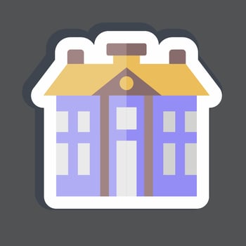 Sticker Barracks. related to Military symbol. simple design editable. simple illustration vector