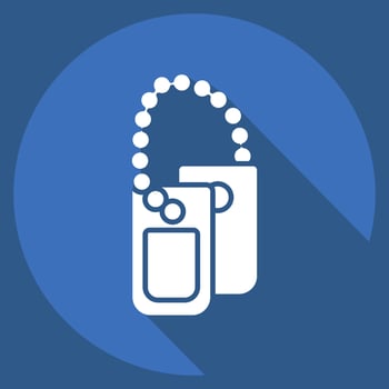 Icon Dog Tag. related to Military symbol. long shadow style. simple design editable. simple illustration vector