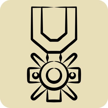 Icon Valor Medal. related to Military symbol. hand drawn style. simple design editable. simple illustration vector