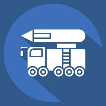 Icon Missile. related to Military symbol. long shadow style. simple design editable. simple illustration vector
