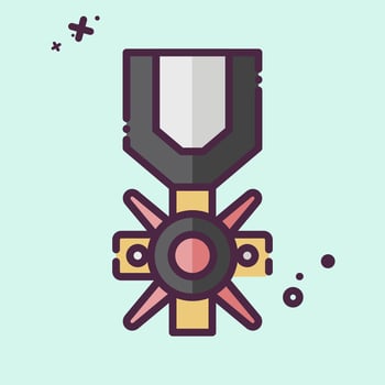 Icon Valor Medal. related to Military symbol. MBE style. simple design editable. simple illustration vector