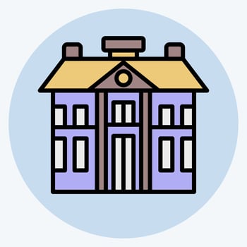 Icon Barracks. related to Military symbol. color mate style. simple design editable. simple illustration vector