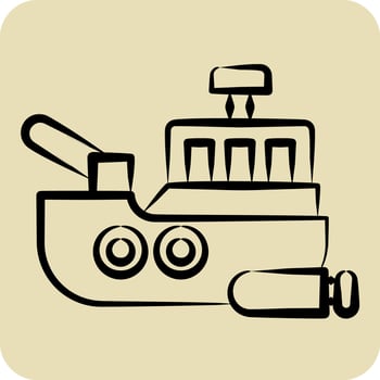 Icon Marine. related to Military symbol. hand drawn style. simple design editable. simple illustration vector