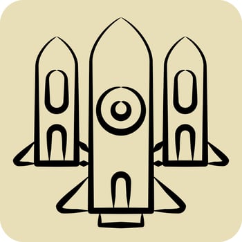 Icon Nuclear. related to Military symbol. hand drawn style. simple design editable. simple illustration vector