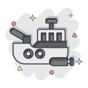 Icon Marine. related to Military symbol. comic style. simple design editable. simple illustration vector