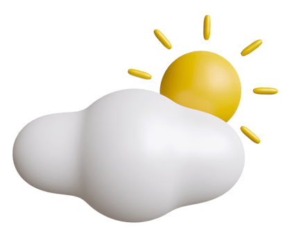 3d weather forecast icons. cloud weather and sun, transparent weather, nice weather png
