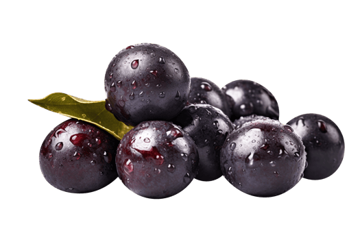 Fresh bunch acai berries isolated on transparent background png