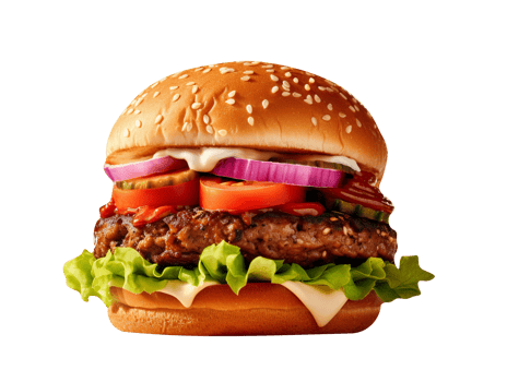 fresh tasty burger isolated on white background png