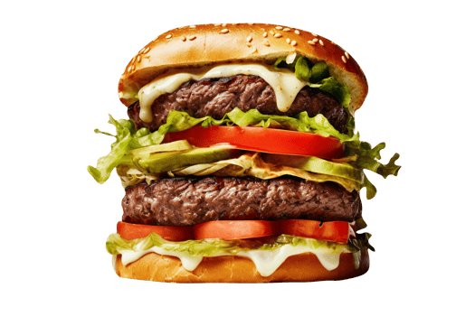 fresh tasty avocado burger isolated on white background png