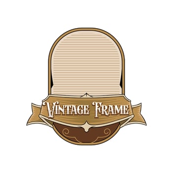 Retro Frame Badge Logo Template Product. can include Country Farm Scenery Sketches, animals, fruits.Hand made with Retro Typography and Borders. Vintage Sketch Emblem. Isolated. vector