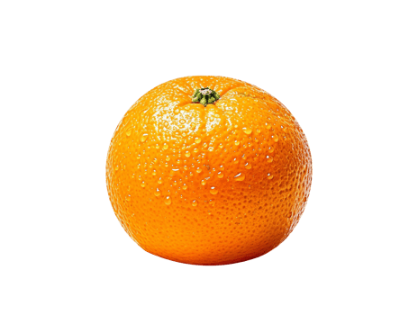 Fresh single orange fruit isolated on transparent background png