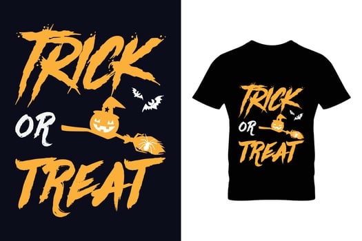 Trick or treat. Halloween t-shirt design template. vector