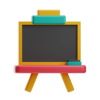 kindergarten Blackboard illustration 3d png