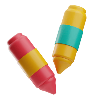 kindergarten crayon illustration 3d png