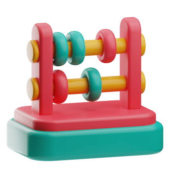 kindergarten abacus illustration 3d png