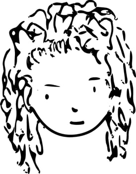 Girl with curly hair vector