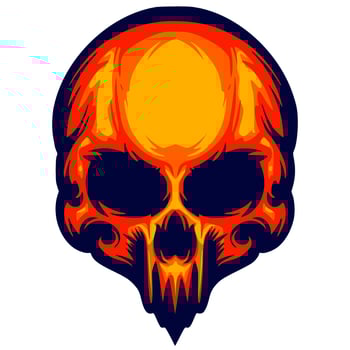 Skull head art illustration vector