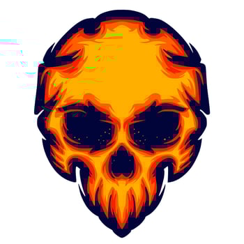 Illustration skull head art vector
