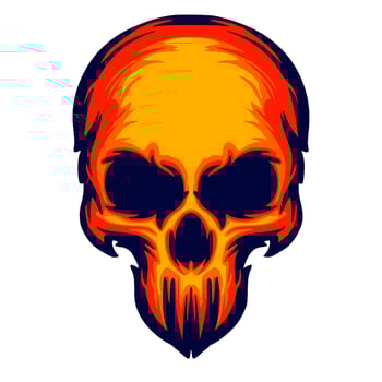 Illustration skull head art vector