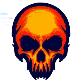 Illustration skull head art vector