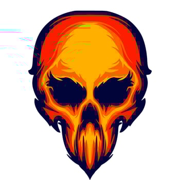 Illustration skull head art vector