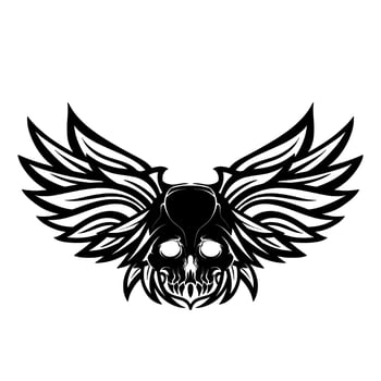 Skull head illustration art logo mascot vector