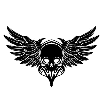 Skull head illustration art logo mascot vector