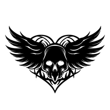 Skull head illustration art logo mascot vector
