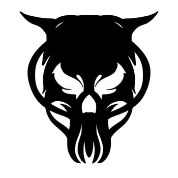 Skull head illustration art logo mascot vector