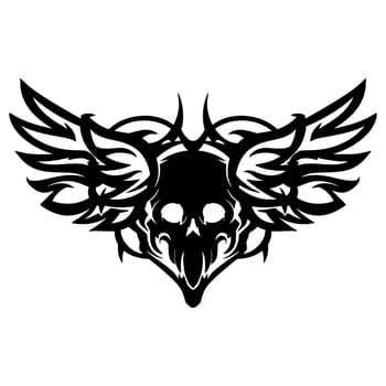Skull head illustration art logo mascot vector