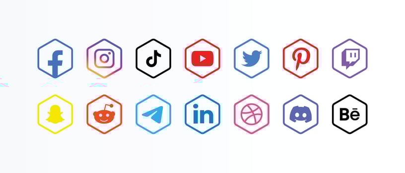 Popular social network symbols, social media logo icons collection vector