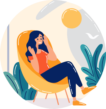 Hand Drawn group of women sitting and talking in flat style png