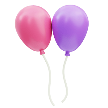 Balloon Birthday 3D Illustration png