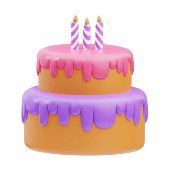 Cake Birthday 3D Illustration png