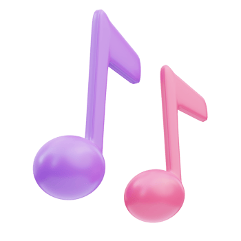 Music notes Birthday 3D Illustration png