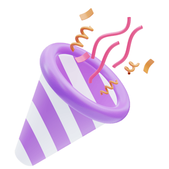 Party popper Birthday 3D Illustration png