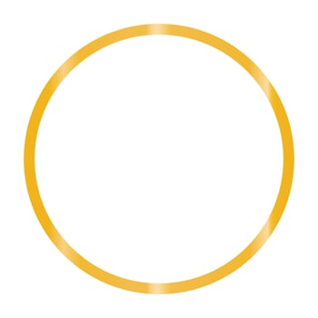 Gold circle frame isolated on white bg. Vector illustration